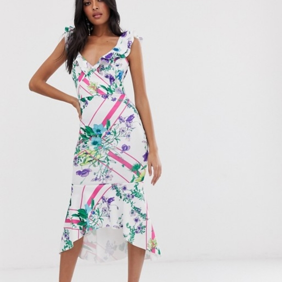 Floral Bodycon midi dress - Picture 1 of 7